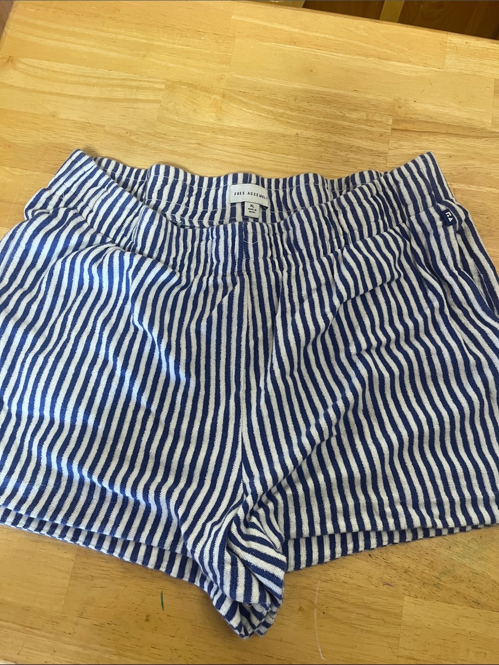Blue and White Striped Women’s Shorts